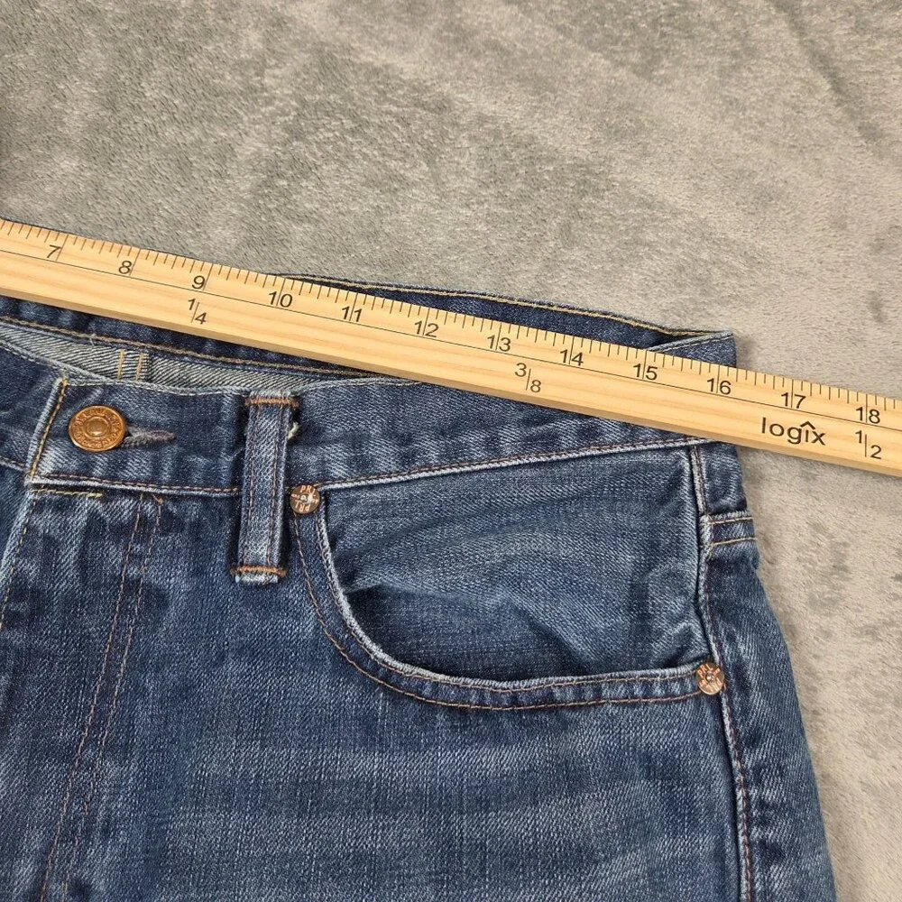 Polo Ralph Lauren Jeans Mens 32X30 Blue Vintage 67 Distressed Straight Leg Denim